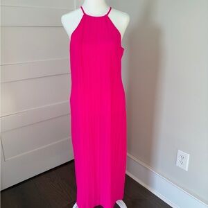 a new day Vibrant Pink Midi Dress